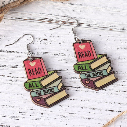 Wooden Book Lovers Earrings