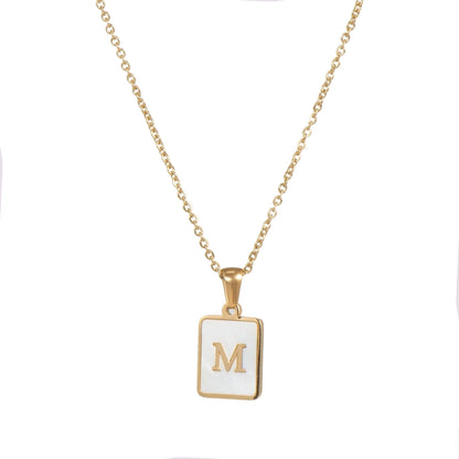 304SS MOP 18K Gold Plated Plating Inlay Pendant Necklace