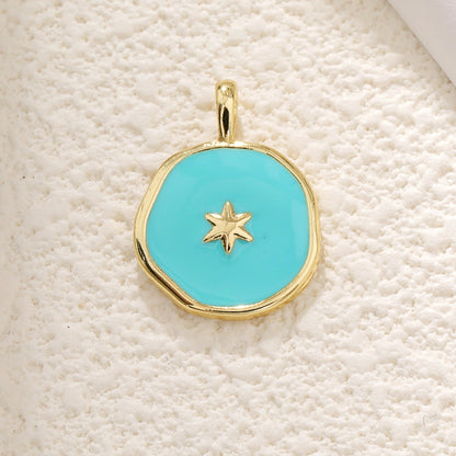 Colored Block Enamel Pendant(without chain)