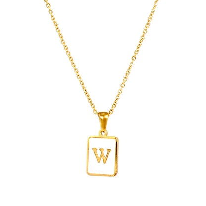 304SS MOP 18K Gold Plated Plating Inlay Pendant Necklace