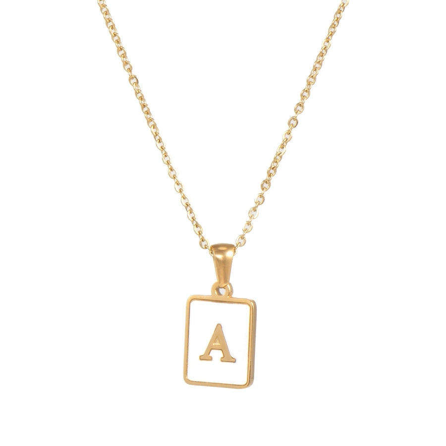 304SS MOP 18K Gold Plated Plating Inlay Pendant Necklace