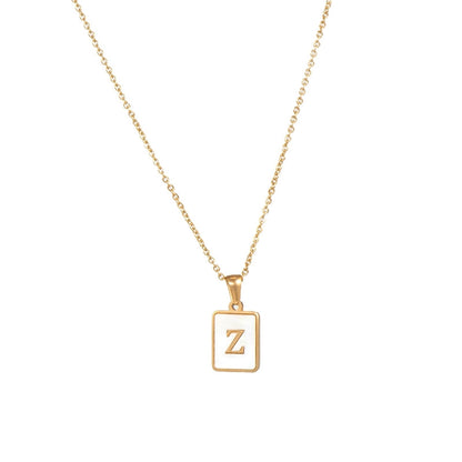 304SS MOP 18K Gold Plated Plating Inlay Pendant Necklace