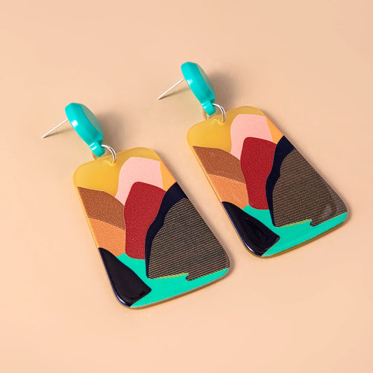 Abstract Style Graffiti Acrylic Earrings