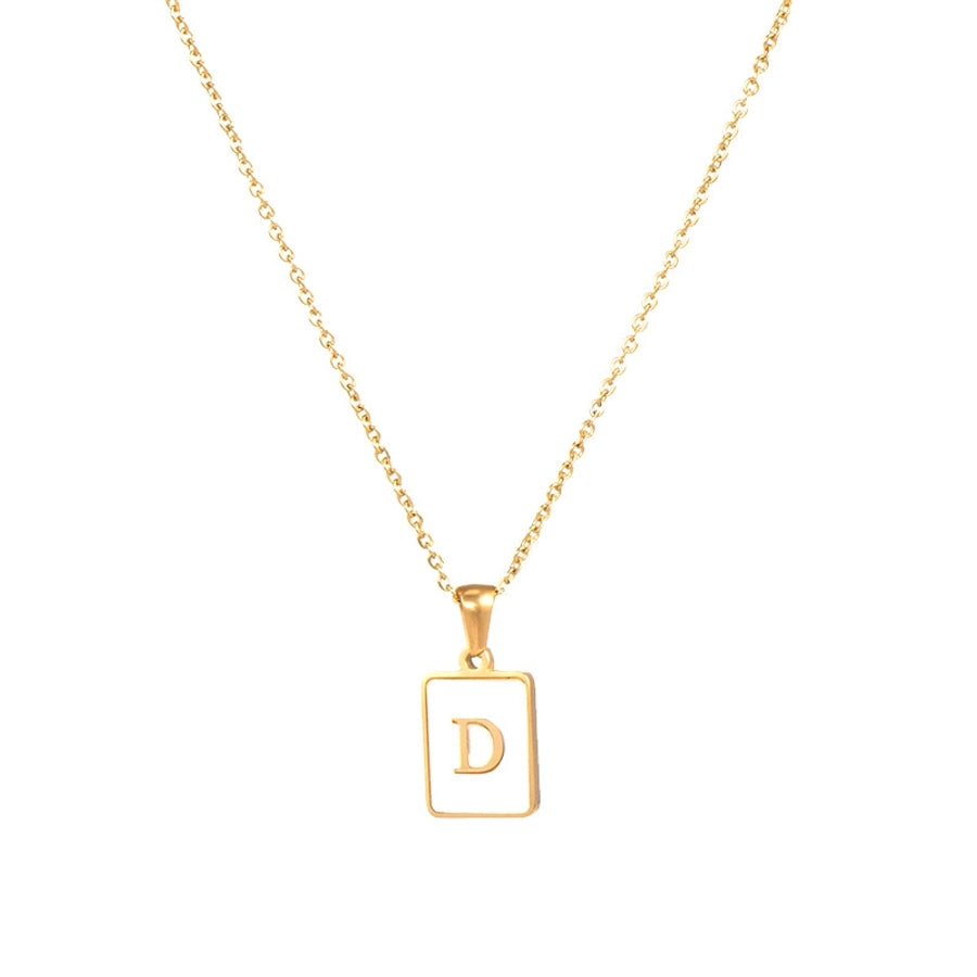 304SS MOP 18K Gold Plated Plating Inlay Pendant Necklace