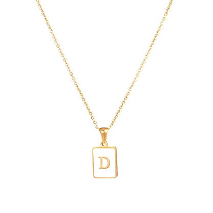 304SS MOP 18K Gold Plated Plating Inlay Pendant Necklace