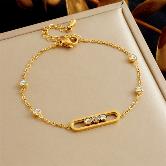 Citra 3 Stone SS Bracelet 18K