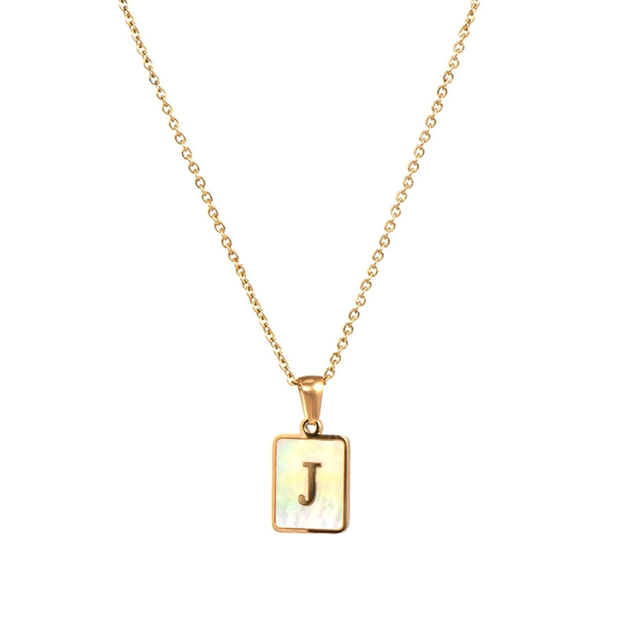 304SS MOP 18K Gold Plated Plating Inlay Pendant Necklace