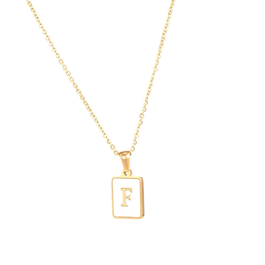 304SS MOP 18K Gold Plated Plating Inlay Pendant Necklace