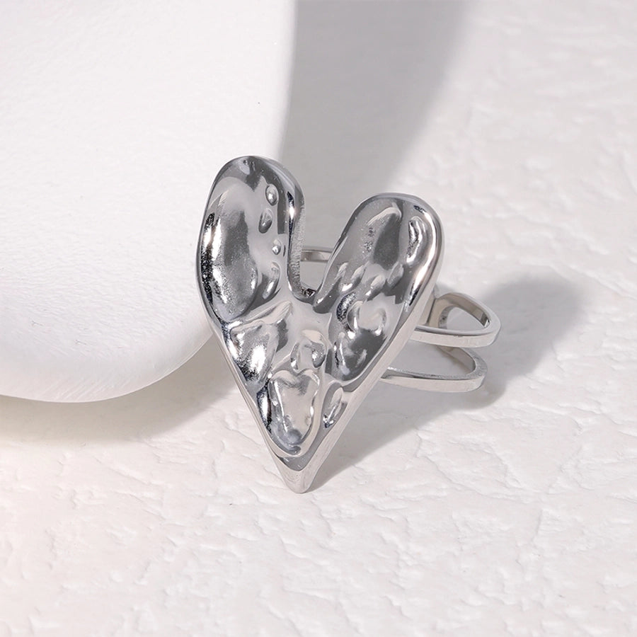 Melted Heart Finger Ring SS304