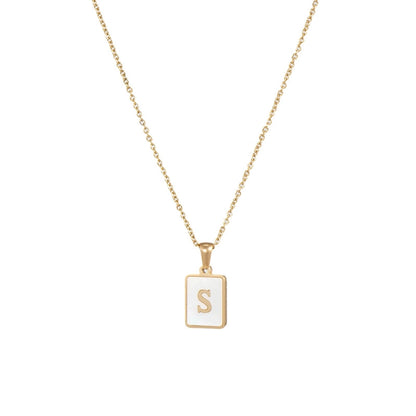 304SS MOP 18K Gold Plated Plating Inlay Pendant Necklace