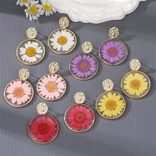 Dried flower Epoxy Earrings