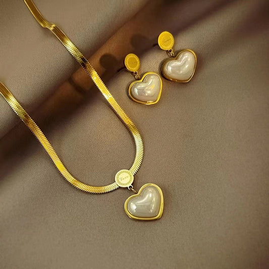 Ceramic Heart 18K Gold plated set