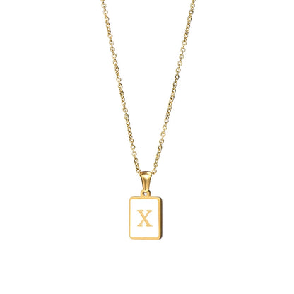 304SS MOP 18K Gold Plated Plating Inlay Pendant Necklace