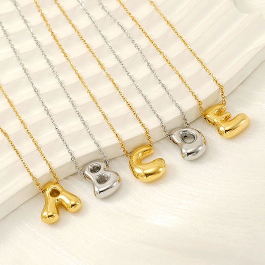 Custom Letter 304 Stainless Steel 18K Gold Plated Plating Pendant Necklace