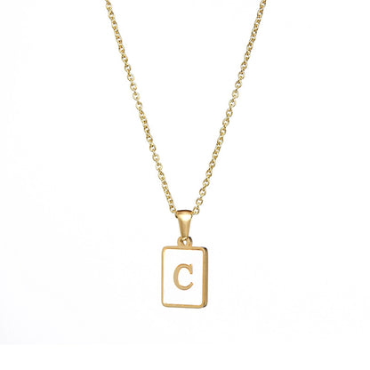 304SS MOP 18K Gold Plated Plating Inlay Pendant Necklace