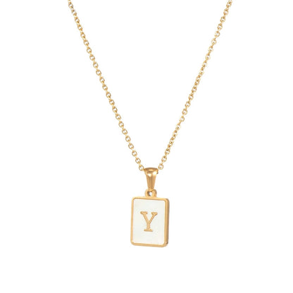 304SS MOP 18K Gold Plated Plating Inlay Pendant Necklace