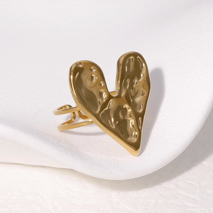 Melted Heart Finger Ring SS304