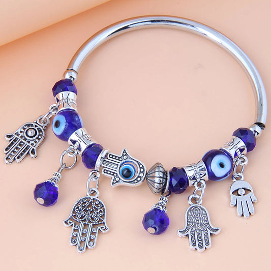 Silver Evil Eye Manakya Bracelet