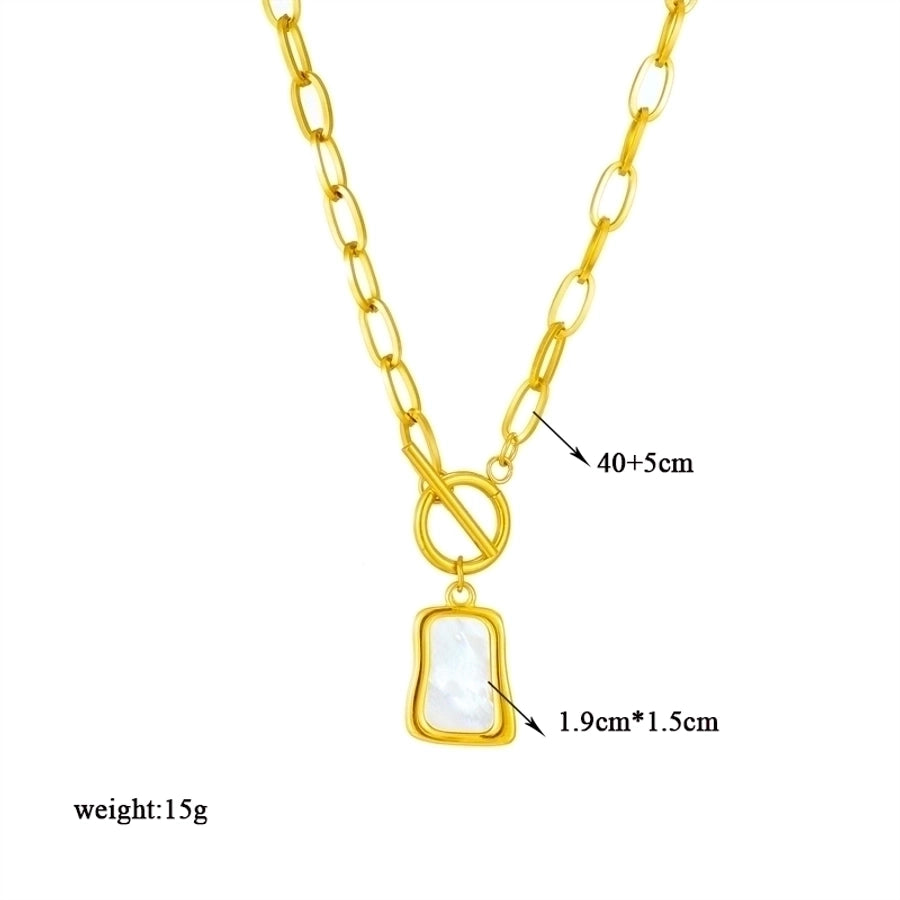 304 Stainless Steel 18K Gold Plated Korean Style Plating Square Necklace