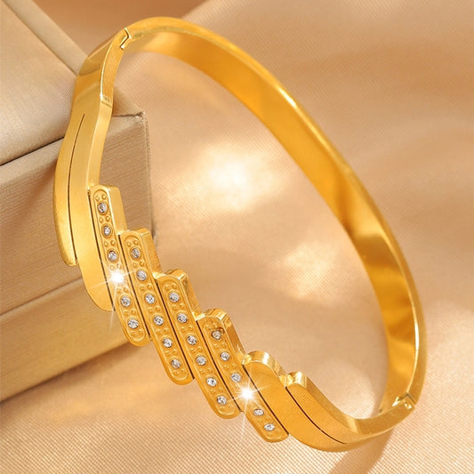 Elegant French Style Classic Style Solid Color 304 Stainless Steel Bangle In Bulk