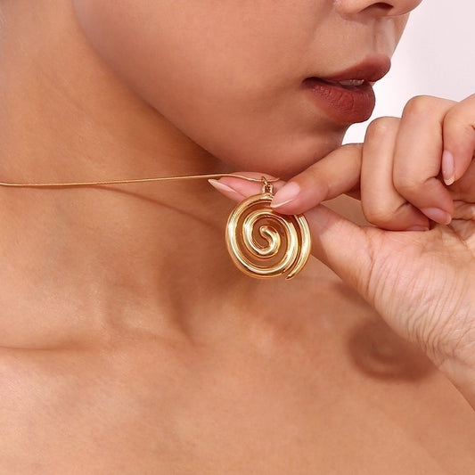 Swirl SS304 Gold Plated Necklace