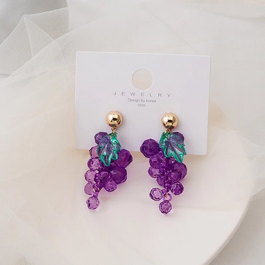 Fruity Grape Ear Studs Acrylic