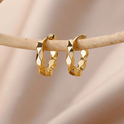 304 Stainless Steel 18K Gold Plated Earrings